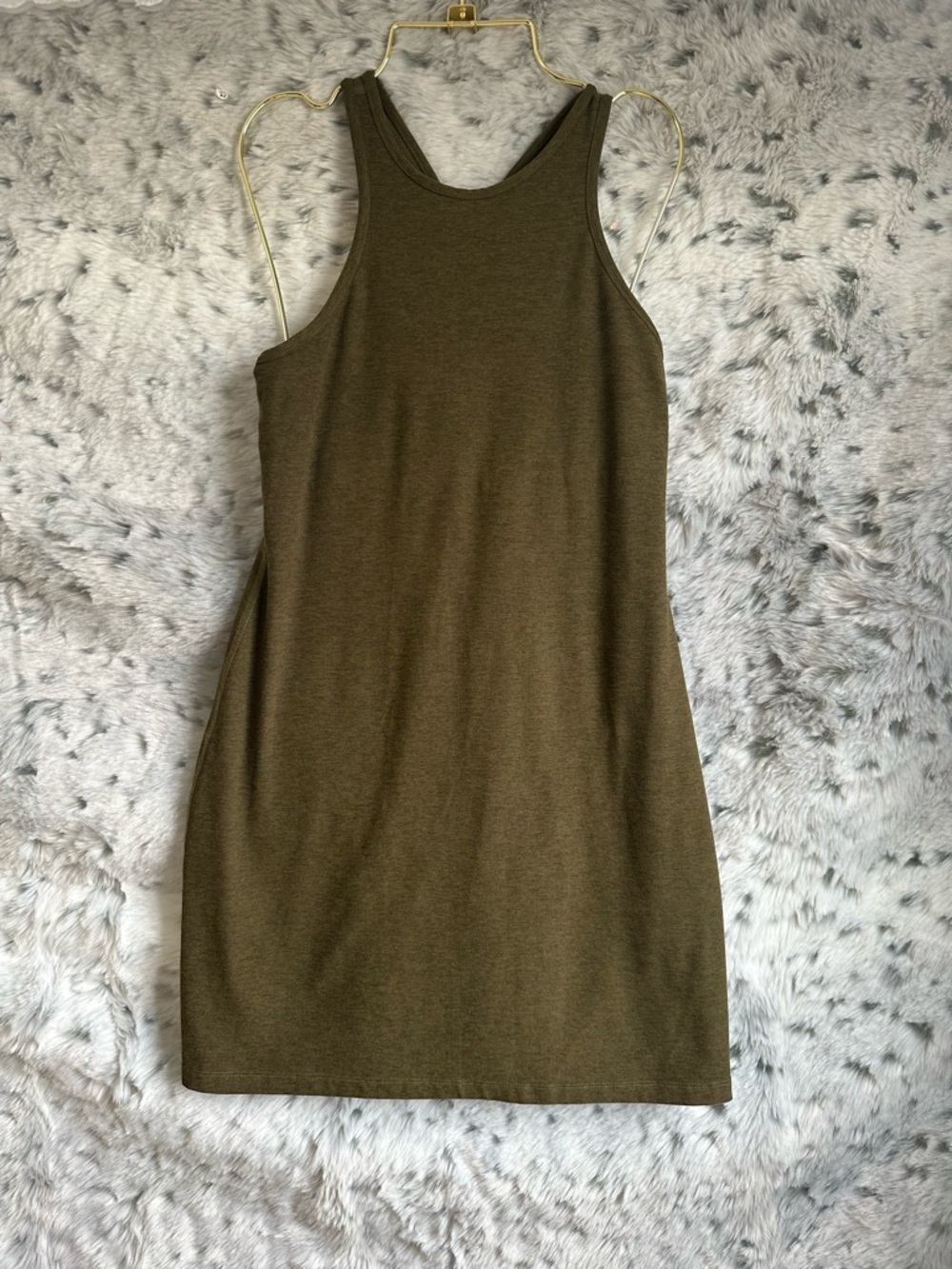 306. Beyond yoga mini dress olive green